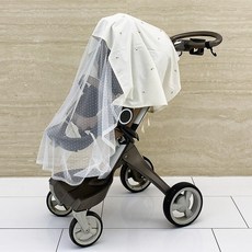 라꼬모 아기 유모차 햇빛 가리개 레이스 자수 망사 모기장 쌍둥이 덮개, 7.눈꽃(only레이스)