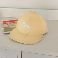 블루씨티 화이트 리본 자수 캠프캡 모자 6color