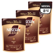 네스카페 수프리모 아메리카노 블랙 파우치 150+30g x 3개