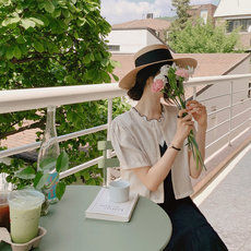 린넨반팔가디건