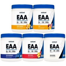 뉴트리코스트 EAA 이에이에이 BCAA 함유 330g 5 가지 맛 필수 아미노산 보충제, 무맛,