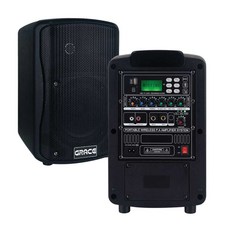 GRACE EG-116N 충전식 이동용 앰프스피커 무선1채널마이크 150W, 헤드마이크