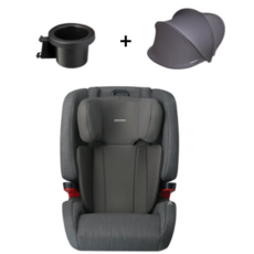 다이치 ISOFIX 브이가드 주니어 리우 카시트 + 선바이저 + 컵 홀더 세트, Charcoal(진회색) 2개