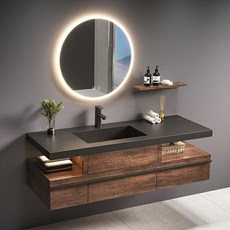 세면대 서랍장 일체형 욕실 화장실 호텔 카페 하부장 캐비닛 수납장 거울 인테리어, 100cm 스마트 미러 캐비닛