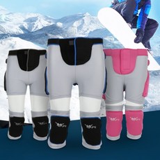 파워텍터보호대 엉덩이 무릎 스키 보드용 보호대세트, C_블랙(XL)