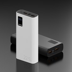 디버스 타이니타이탄 대용량 22.5W 20000mAh 멀티단자 고속충전 QC3.0 PD3.0 잔량표시 보조배터리, 화이트