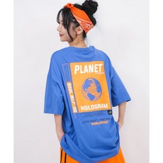 플레넷 박스티 / 방송댄스복 무대 공연 힙합 에어로빅 줌바댄스 / 유니크걸, 블루