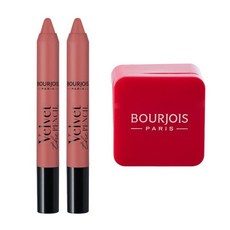 브루조아 Bourjois 부루조아 부르조아 립크레용 벨벳 더 펜슬 2개 003 Nudifull 누디풀 3g 샤프너 포함