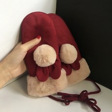 보그꽁뜨 여성겨울장갑 장갑 겨울 여전용 기모 도톰 귀요미 학생가방 자전거 타