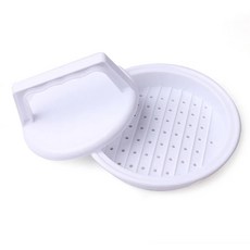둥근 모양의 햄버거 프레스 도구 고기 그릴 버거 패티 메이커 몰드 주방, White, 1개
