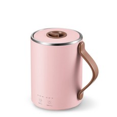 차량용전기포트 커피포트 전기텀블러 12v 24v 350ml 전기 건강 냄비 물 주전자 보일러 우유 히터 차 메이커 스튜 컵 슬로우 쿠커 사무실 워머 죽 끓는 기계, 분홍색, 220v, 한개옵션1, 분홍색_220v, Pink Smart 350ML