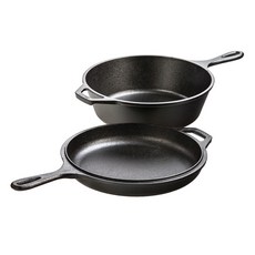  롯지 무쇠팬 10.25인치 / 3L 캐스트 아이언 콤보 쿡커 Lodge 3.2 Quart Cast Iron Combo Cooker, 1개 