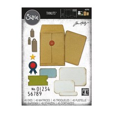 Sizzix Sizzx Thinlits 다이 세트 45PK 컬렉터 by Tim Holtz | 665926 | 챕터 3 2022 멀티컬러