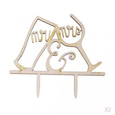 ZLD 2PCS Weddiing 마시는 컵 미스터 부인 웨딩 파티 나무 케이크 토퍼