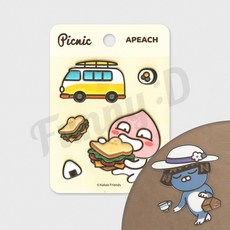 카카오프렌즈 피크닉 엠보 스티커, 어피치
