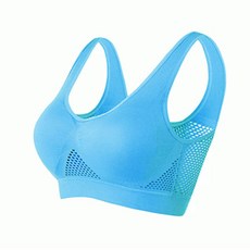 여성용 통기성 스포츠 브라 탑 피트니스 브래지어 탈착식 패딩 러닝 헬스장 심리스 푸시업 브래지어, 16)파란 - XXXL