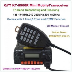 [해외] 미니 모바일 트랜시버 QYT KT89R KT89R 트라이 밴드 모바일, 상세내용표시