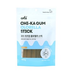 꼬뜨 치석 제거 치카껌, 클로렐라, 100g, 1개 - 꼬뜨치카껌