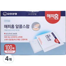 해피홈 알콜 스왑, 100개입, 4개 100매입, 4개