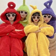 텔레토비 수면잠옷 캐릭터 원피스잠옷 파자마 코스프레 할로윈 코스튬 점프수트 졸업사진