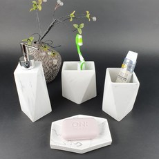 [랜덤마트]겔마 대리석문양 스톤파우더 욕실 디스펜서 4종세트, 상세페이지 참조