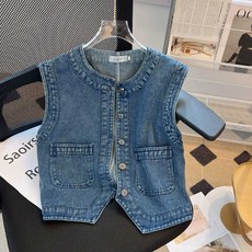 여름청조끼 데일리 빈티지 아메카지 캐주얼 코디 데님조끼