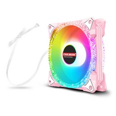 PC 케이스 팬 CPU 쿨러 화려한 라디에이터 시스템 120mm 조정 RGB 냉각 팬, 분홍색