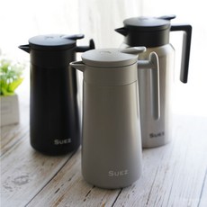 수에즈 보온 보냉 저그 손잡이 물병 스텐 860ml 1200ml, 실버, 1개