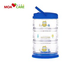 모아케어 타원형 분유케이스 3단 BPA free 휴대용, 타원형3단 분유케이스-옐로우, 1개