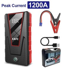 자동차 점프 스타터 배터리 보조배터리 가솔린 디젤 휴대용 비상 12V 시동 장치 2000A 1200A, 1개