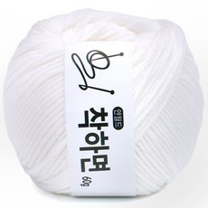 [얀메이크] 착하면 인형실 코바늘실 손뜨개 뜨개실 얀스케치, 1개, 001. 스노우, 60g