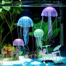 진주린 해수 산호 수초 어항 인공 생생한 해파리 실리콘 장식 수족관 장식 장식 개월, 자주색, 약 20cm