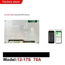 스마트 BMS 17S 70A 리튬 배터리 시스템 po4 이온 LTO 9S Bms 밸런스 블루투스 앱 RS485, 1개, 1개입 - 피오r9