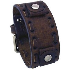 Nemesis #VSB-B Washed Out Faded Dark Brown 20mm Lug Width Wide Leather Cuff Watch Band PROD40010999