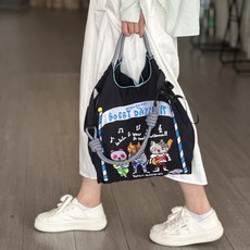  볼앤체인 에코백 ball chain 미니 하와이 나일론 페이즐리 반다나 가방 쇼퍼백 자수 