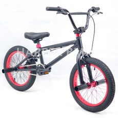 비엠엑스 BMX 자전거 16인치 묘기자전거 입문 고급 로드 바이크, 검은색과 빨간색