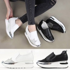 이피탑 7cm 키높이 가죽 별장식 슬립온 스니커즈 패션운동화