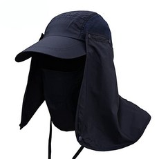 PAADIYA Mens Womens Unsex Sun Hat Anti-UV Fishing Hat with Neck Protection Summer Outdoor Peaked C, navy blue