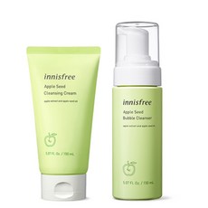 [이니스프리]애플 씨드 버블 클렌저 기획 2종 SET_(버블폼+크림), 1개, 버블 클렌져150ml+크림150ml