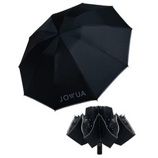 Jowua 반발 방지 반전 우산 방수 빠른 건조 원단 블랙 *방수