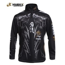 하이브리드 브랜드 YAIBA-X 망 낚시 셔츠 가을 롱 슬리브 통기성 낚시 의류 아웃도어 스포츠 낚시 착용, 01 Black