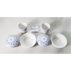  행남자기 청화백자 청화문 단반상기 혼수그릇 예단 2인식기 10p, 10개 