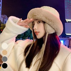 미라클세븐 M7 여자 퀼팅 인조 귀달이 보온 버킷햇 FW 퍼 모자 - 귀돌이버킷햇