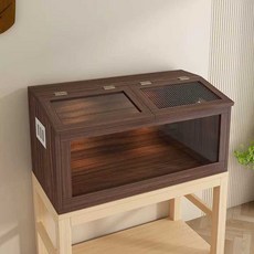 햄스터 케이지 하우스 집 슈가글라이더 친칠라 상자, 1개, 럭셔리형 월넛 80x40