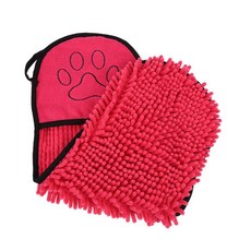 고양이 목욕 타올 셔닐 경량 반려동물 수건 편안한 청소 건조 극세사, 01 Red, 1개