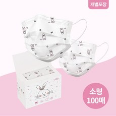 프로월드컵 [먼지차단 마스크]어린이 토끼 화이트마스크Q 소형(100매)-NC수원, 소형