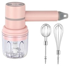 무선 휴대용 전기 마늘 파운딩 머신 에그 비터 USB 충전 고기 야채 매셔 주방 도구 3 단계 속도, 분홍색, 분홍색, 1개