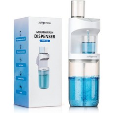 욕실용 ZOFGENOW 자동 구강청결제 디스펜서 욕실 액세서리 19.4 Fl Oz 디스펜서마그네틱 컵 포함 조절 가능한 디스펜싱 레벨 벽걸이 모든 연령대에 적합 하얀색, White