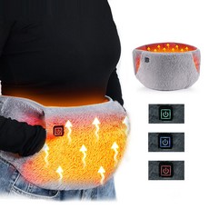 Garrl 허리 복부 온열기 배 허리온열벨트USB발열 주머니 전기 찜질기 손난로 생리통 복대 3단계 온도조절, 그레이
