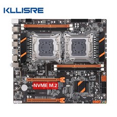 Kllisre X79 듀얼 CPU 마더 보드 LGA 2011 E ATX 메인 보드 USB3.0 SATA3 PCI E 3.0 16X PCI E NVME M.2 SSD 지원 Xeon, 1개, 단일, 단일